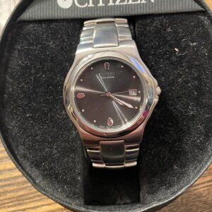 Vtg Citizen Eco-Drive Solar Powered Men's Stainless Steel Watch E110-K16750